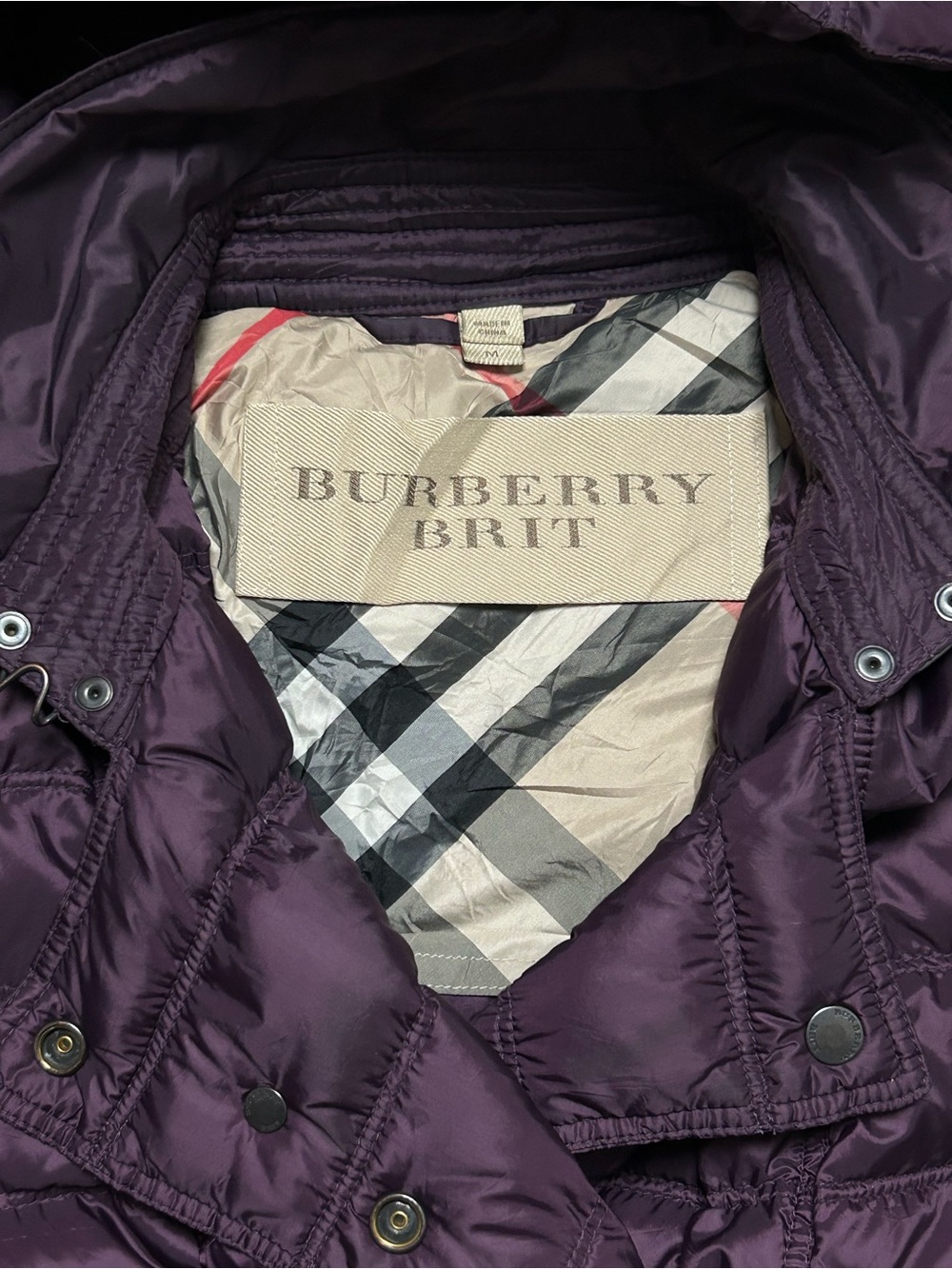 BURBERRY BRIT DOUBLE BREASTED DOWN PUFFER COAT SIZE MEDIUM - Picture 3 of 16